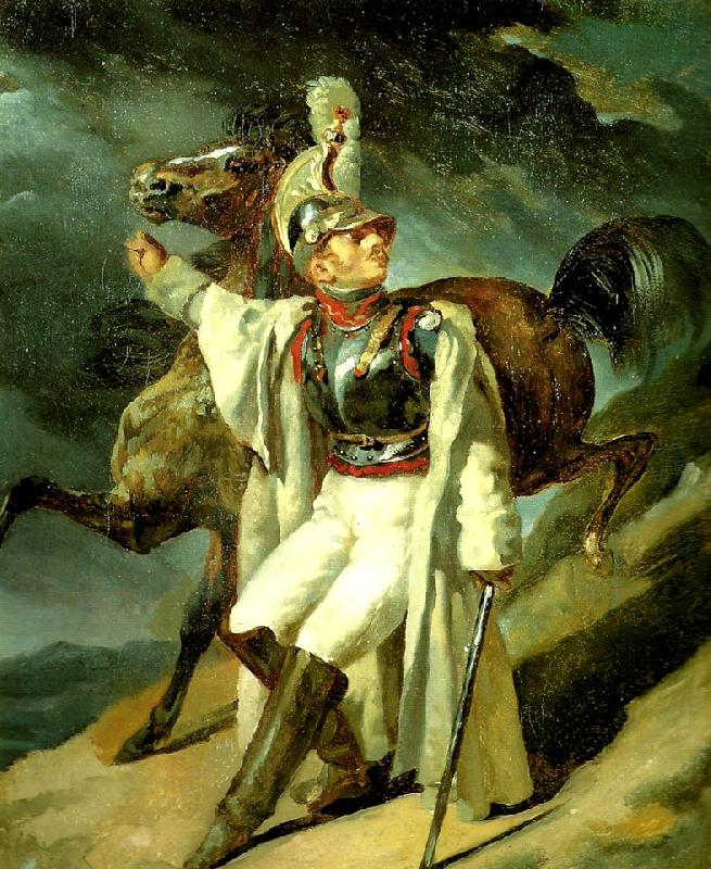 Theodore   Gericault cuirassier blesse, quittant le feu France oil painting art